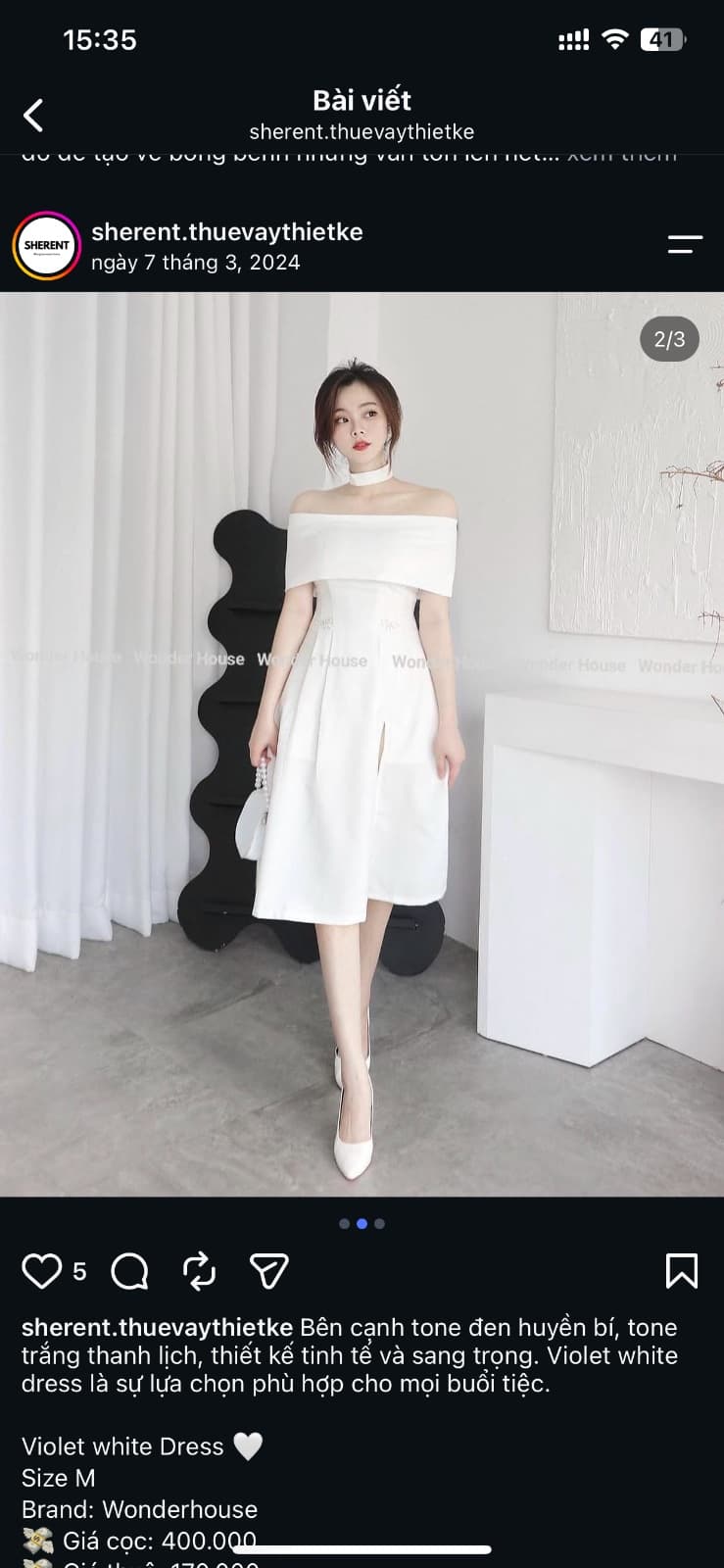 Violet white dress